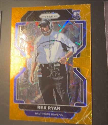 2021 Panini Prizm #289 Rex Ryan Orange Lazer Rookie — front