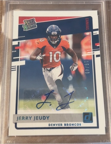 2020 Donruss #307 Jerry Jeudy Rated Rookie Canvas Auto — front