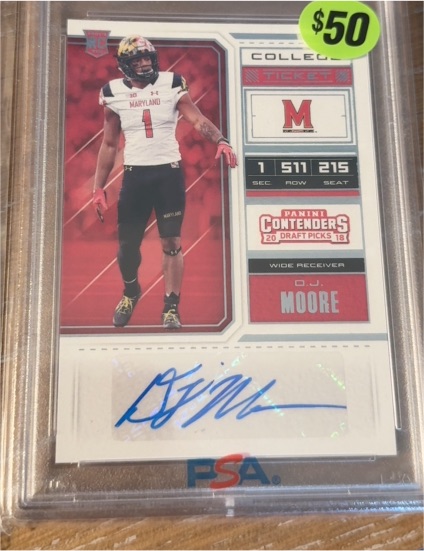 2018 Panini Contenders Draft Picks #185B D.J. Moore — front