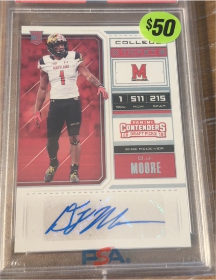 2018 Panini Contenders Draft Picks #185 D.J. Moore — front