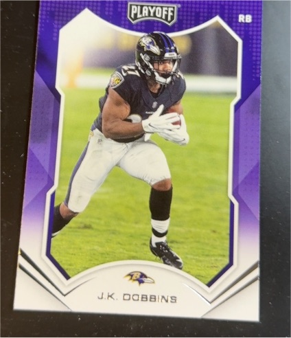 2021 Panini Playoff #28 J.K. Dobbins Baltimore Ravens — front