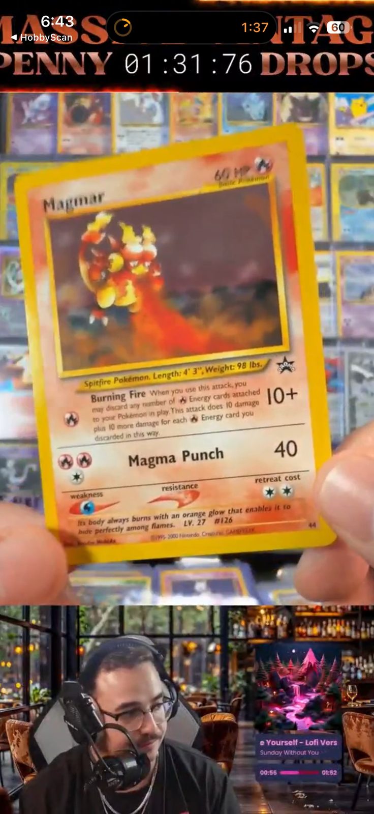 1999 Pokemon #44 Magmar Black Star Promo — front