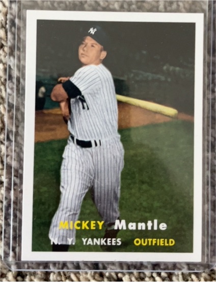 2021 Topps X Mickey Mantle Collection 1957 Topps Reprint #12 Mickey Mantle — front