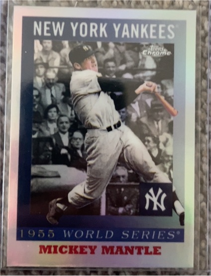 2025 Topps Chrome Platinum Anniversary 1955 World Series #Mickey Mantle — front