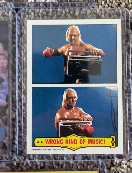 1985 Topps WWF #56 Hulk Hogan Wrong Kind of Music — front