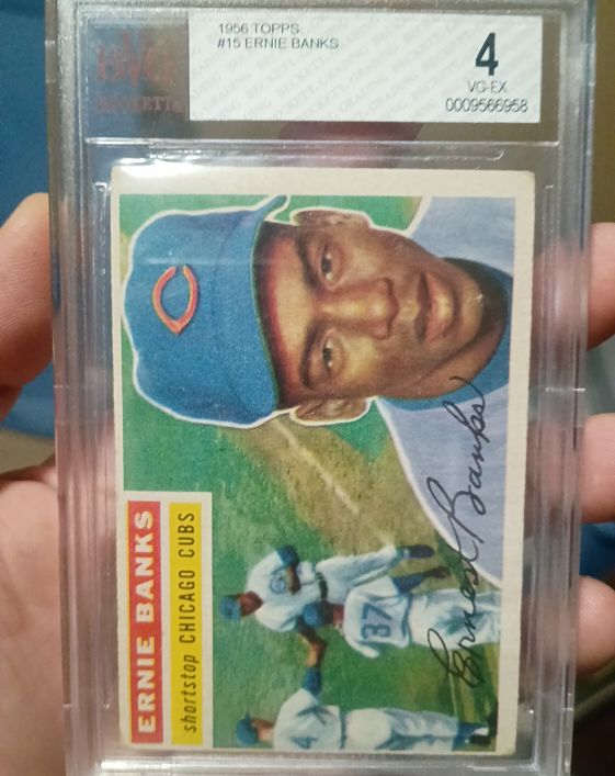 1956 Topps #15 Ernie Banks — front