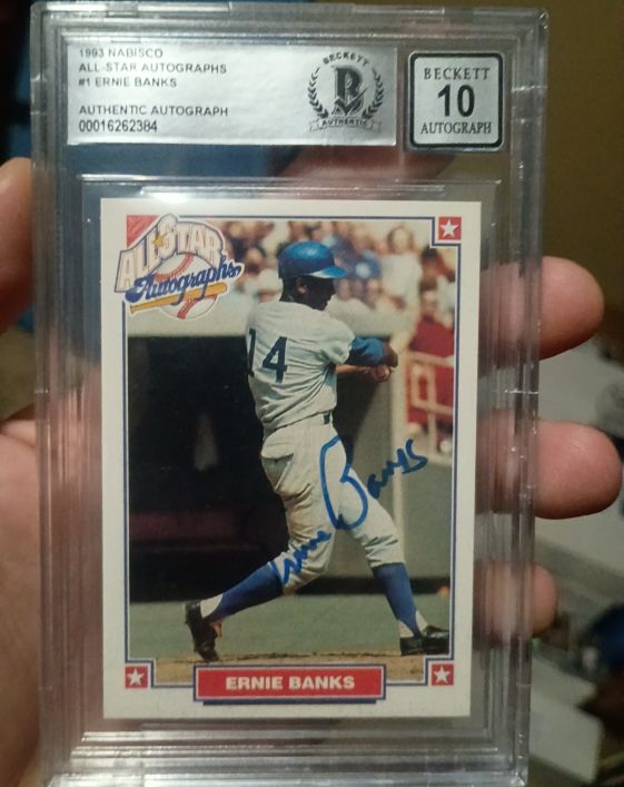 1993 Nabisco All-Star Autographs #1 Ernie Banks — front