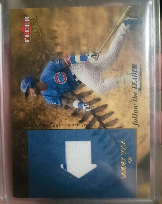 2005 Fleer Ultra #FLJ-SS Sammy Sosa Follow the Leader Jersey — front