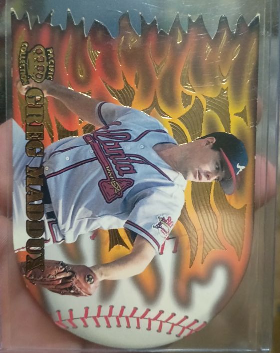 1996 Pacific Flame Throwers #FT-7 Greg Maddux — front