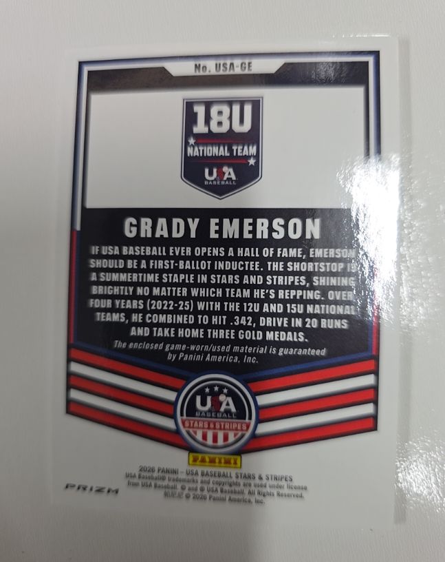 2026 Panini Stars & Stripes #155 Grady Emerson — front
