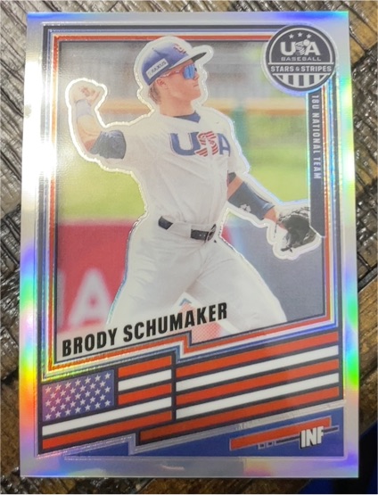 2026 Panini Stars & Stripes Prizm #37 Brody Schumaker — front