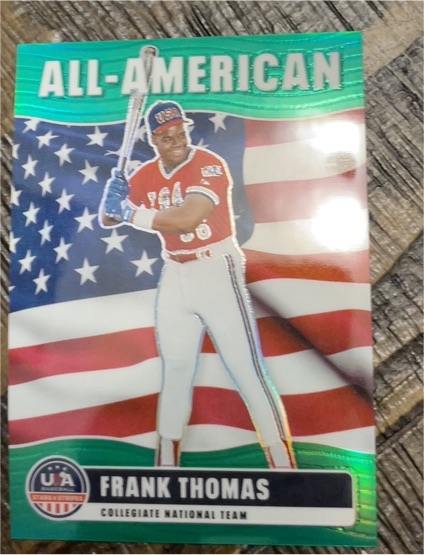 2026 Panini Stars & Stripes Prizm #5 Frank Thomas All-American Green Prizm — front