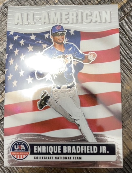 2026 Panini Stars & Stripes Prizm #14 Enrique Bradfield Jr. All-American — front
