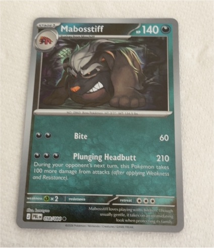 2023 Pokémon ME05: Pitch Black #058 Mabosstiff — front