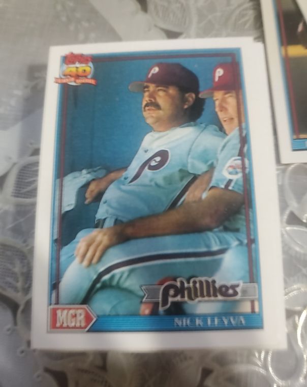 1991 Topps #141 Nick Leyva Philadelphia Phillies — front