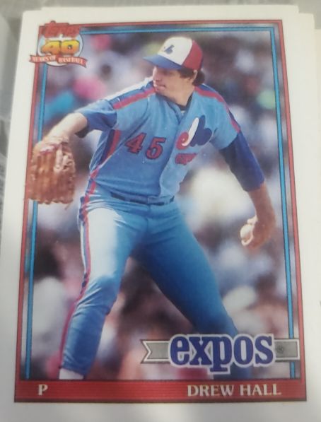 1991 Topps #77 Drew Hall — front