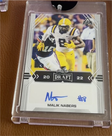 2022 Leaf Draft #BA-MN1 Malik Nabers Rookie Auto — front