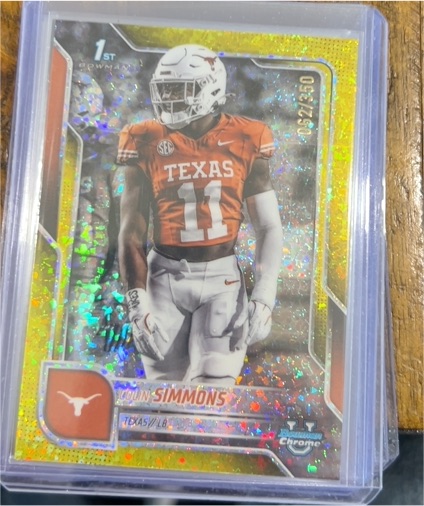 2025 Bowman University Chrome #122 Colin Simmons — front