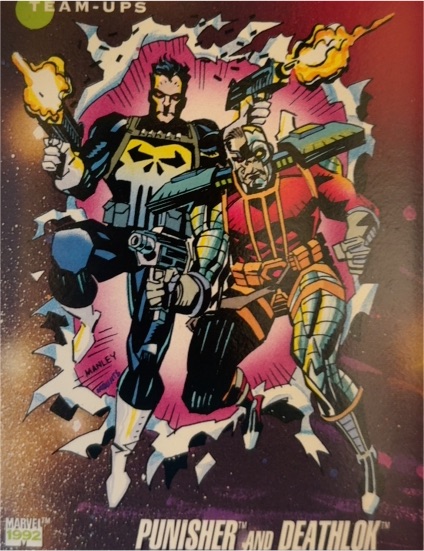 1992 Impel Marvel Universe Series 3 #86 Punisher and Deathlok — front
