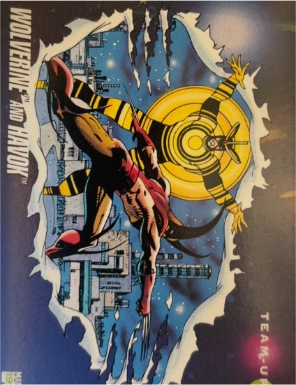 1992 Impel Marvel Universe Series 3 #91 Wolverine and Havok — front