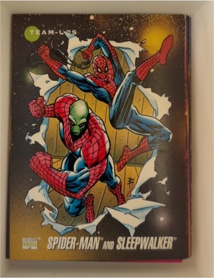 1992 Impel Marvel Universe #95 Spider-Man and Sleepwalker Team-Ups — front
