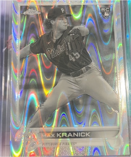 2022 Topps Chrome #144 Max Kranick Black & White RayWave Refractor RC — front