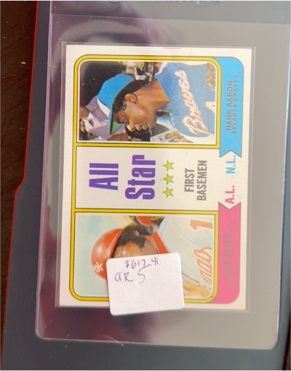 1974 Topps #332 All Star First Basemen Hank Aaron — front