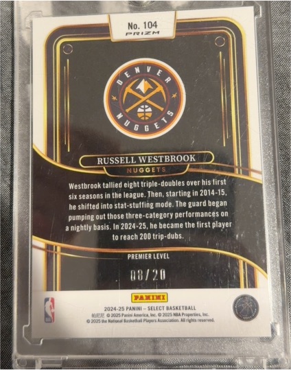 2024-25 Panini Select Premier Level #104 Russell Westbrook — front