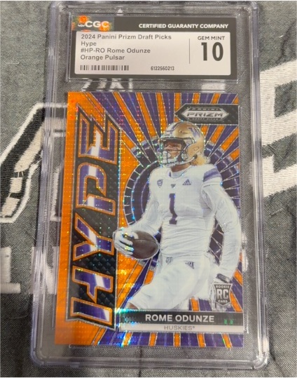 2024 Panini Prizm Draft Picks #HP-RO Rome Odunze Orange Pulsar — front