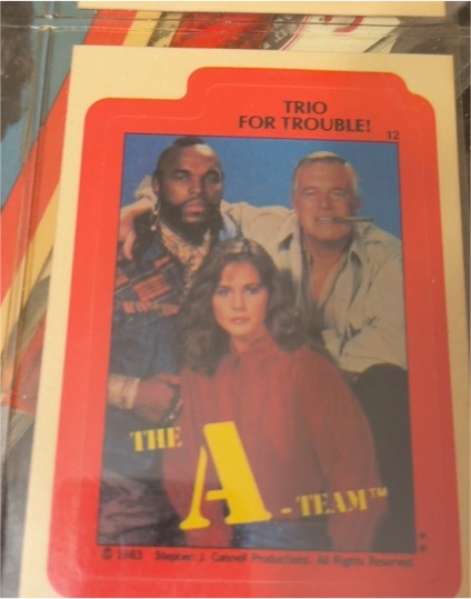 1983 Topps The A-Team Sticker #12 Trio for Trouble — front