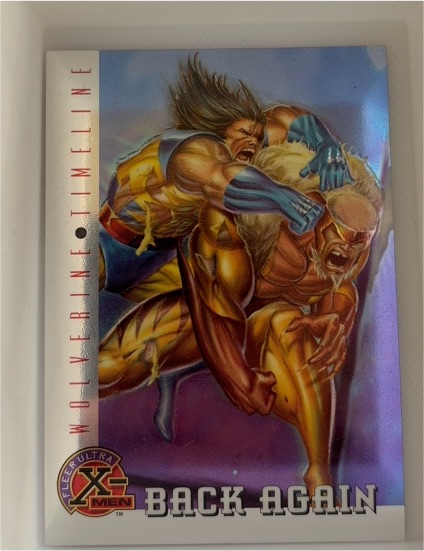 1995 Fleer Ultra X-Men All-Chromium #89 Back Again Wolverine vs Sabretooth — front