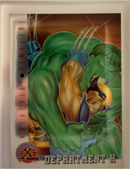 1995 Fleer Ultra X-Men Chromium #83 Department H Wolverine vs Hulk — front