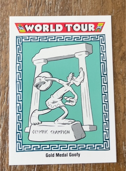 1991 Impel Disney Collector Cards WORLD TOUR #201 Gold Medal Goofy — front