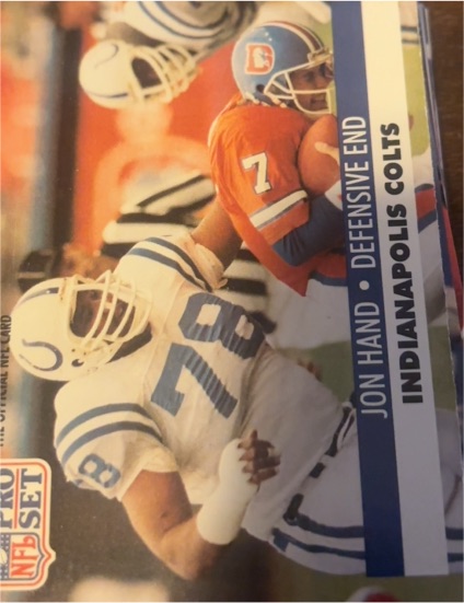 1991 Pro Set #527 Jon Hand Indianapolis Colts — front