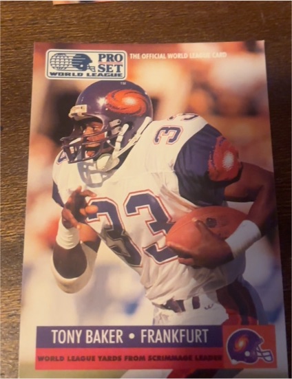 1991 Pro Set #711 Tony Baker Frankfurt Galaxy — front