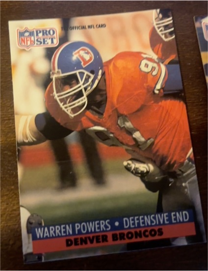1991 Pro Set #494 Warren Powers Denver Broncos — front