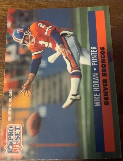 1991 Pro Set #489 Mike Horan Denver Broncos — front