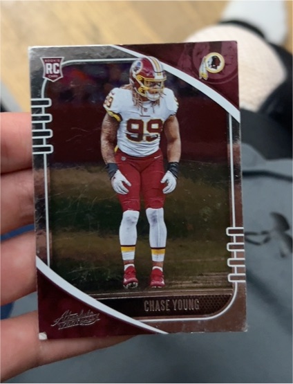 2020 Panini Absolute #117 Chase Young Rookie Washington Redskins — front