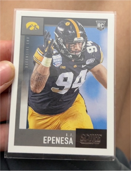 2020 Panini Score #337 A.J. Epenesa Rookie Card — front