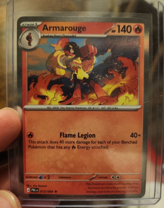 Armarouge 012/084 PBL Holo Rare EN Stage 1 HP140 Flame Legion 40+ — front