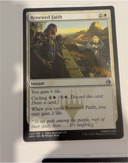 2017 Magic: The Gathering Amonkhet #25 Renewed Faith — front