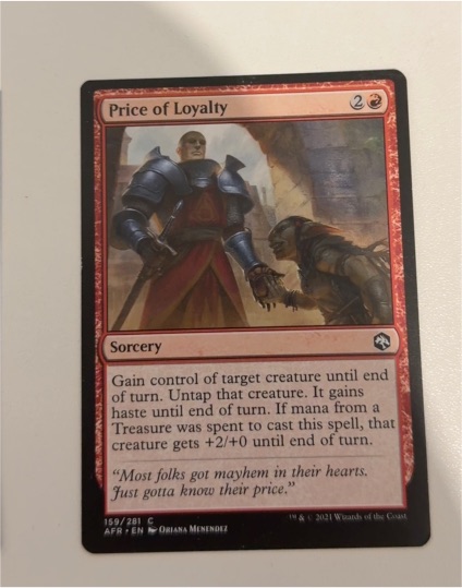 2021 Magic: The Gathering #159 Price of Loyalty — front