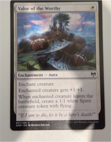 2021 Kaldheim #37 Valor of the Worthy — front