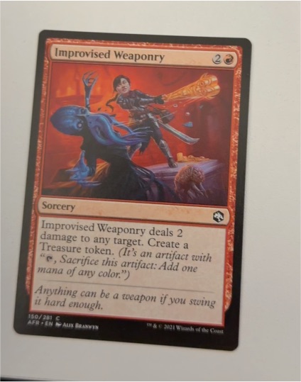 2021 Magic: The Gathering #150 Improvised Weaponry — front