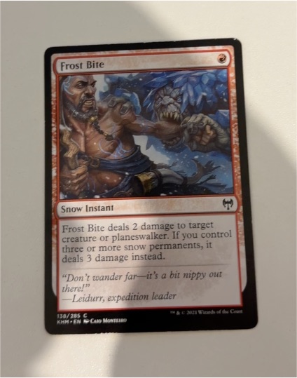 2021 Magic: The Gathering Kaldheim #138 Frost Bite — front