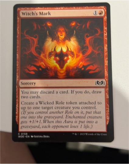 2021 Wilds of Eldraine #158 Witch's Mark — front