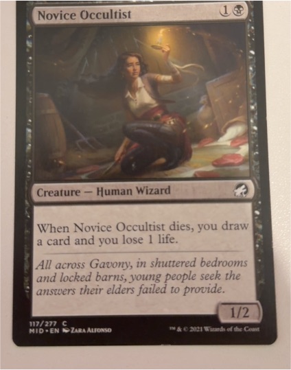 2021 Wizards of the Coast Innistrad: Midnight Hunt #117 Novice Occultist — front