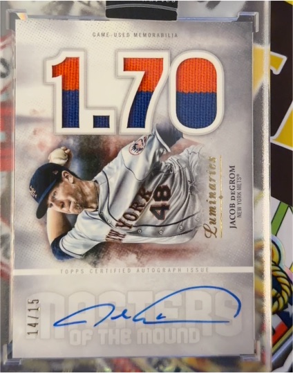 2021 Topps Luminaries Masters of the Mound #MOMAR-JD Jacob deGrom — front