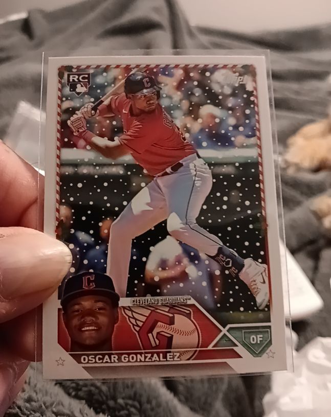 2023 Topps Holiday #H188 Oscar Gonzalez — front