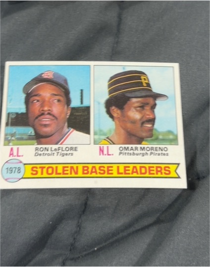 1979 Topps #4 Stolen Base Leaders Ron LeFlore Omar Moreno — front